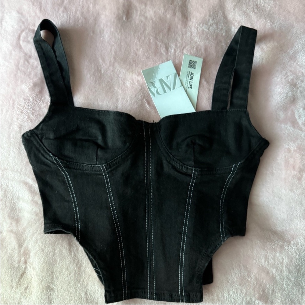 Zara Black Corset Top - NWT